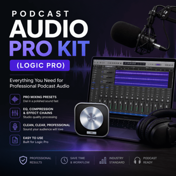 Podcast Audio Pro Kit (Logic Pro Template for Podcast Editing)