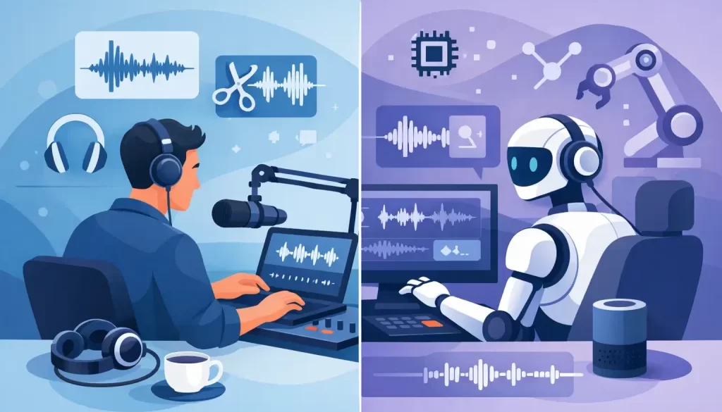 Manual vs AI Podcast Editing
